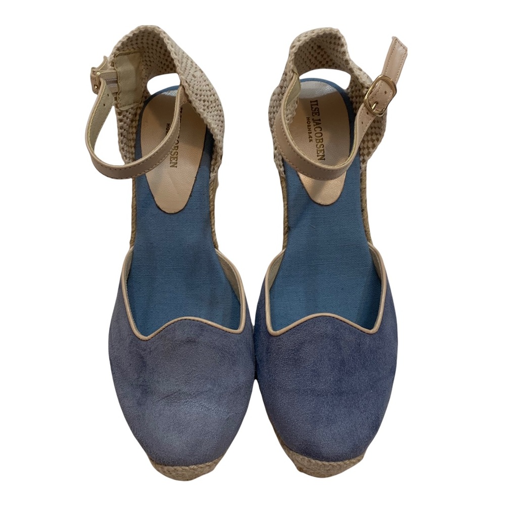 Ilse Jacobsen light blue suede espadrille wedges Women’s sz 39 or US 8.5